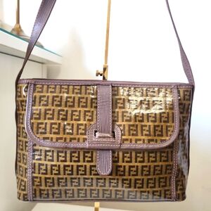 Fendi Brown Vintage Monogram Coated Canvas Messenger Bag